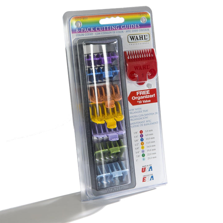 Shaving Factory Wahl Clipper Cutting Guides (coloured), 1er Pack (1 x 8 Stück) Multifarbe, Multifarb