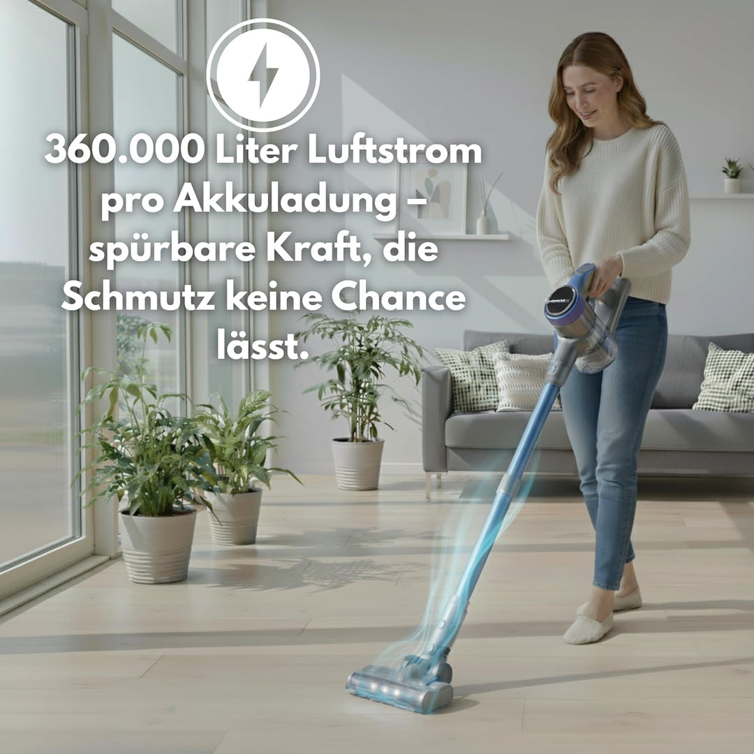 Akku Staubsauger VARIO150, 3in1 Handstaubsauger mit 360.000 Liter/Akkuladung, sehr leicht &amp; kompakt,