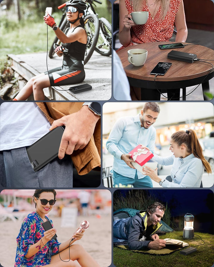 Power Bank 24000mAh,Powerbank klein Aber stark (USB C Output & Input) 5A Externer Handyakkus mit Sch