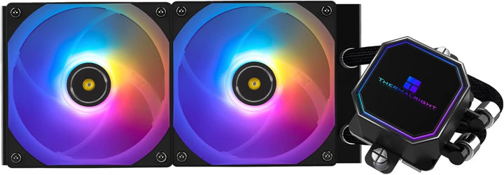 Thermalright Frozen Prism 240 Schwarz ARGB CPU Wasserkühler mit zwei PWM-Lüftern, Wasserpumpe Drehza