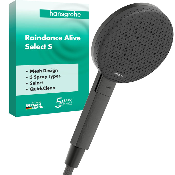 hansgrohe Raindance Alive Select S - Duschkopf, Handbrause mit 3 Strahlarten (inkl. PowderRain), run