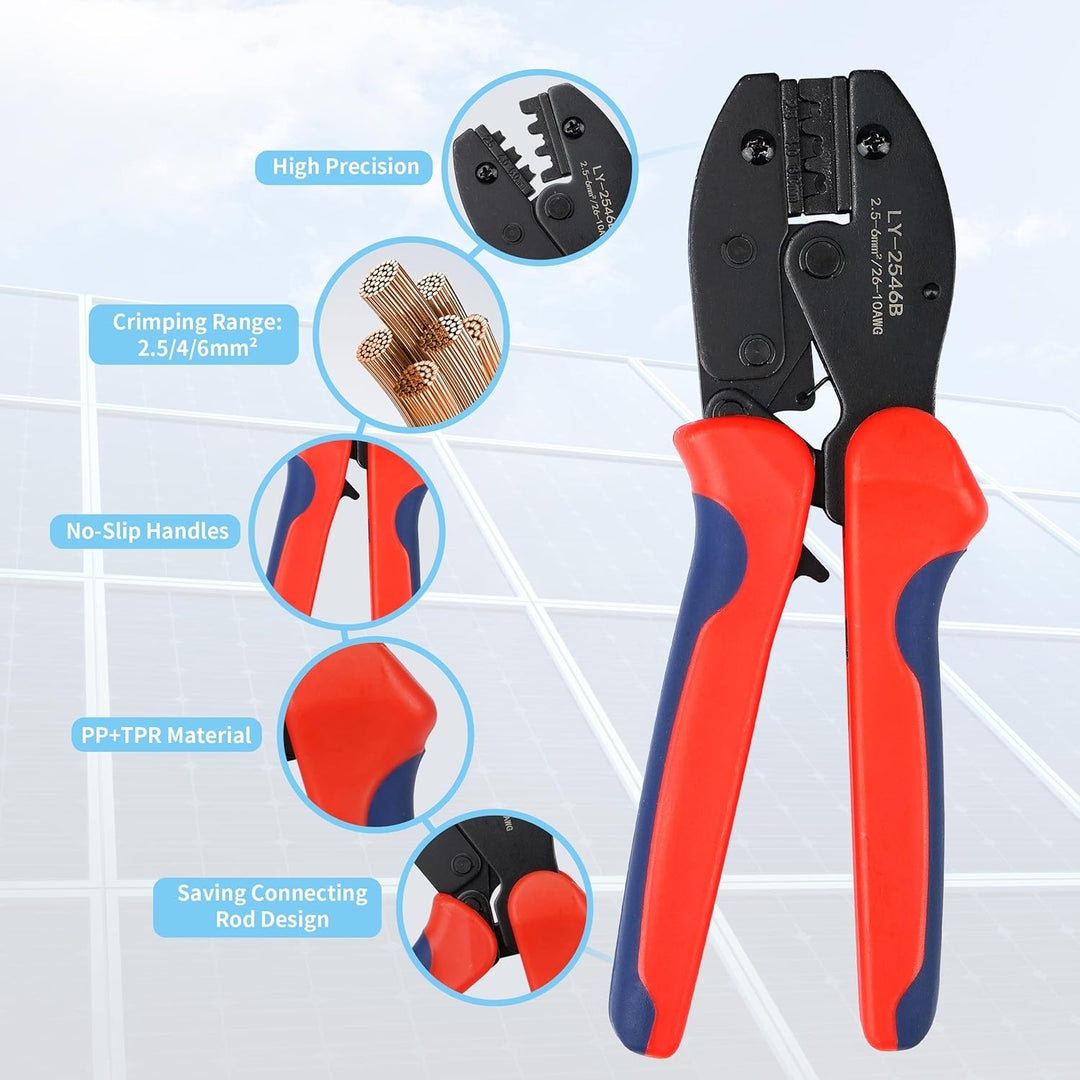 Solar Crimpzange Set 15 Paar Solarstecker Männlich/Weiblich 1 Stk Crimper Crimpwerkzeug 2 Stk Schrau