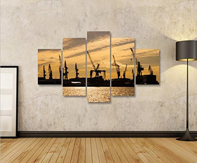 islandburner Bild Bilder auf Leinwand Hafencity V2 Hamburg Hafen MF XXL Poster Leinwandbild Wandbild