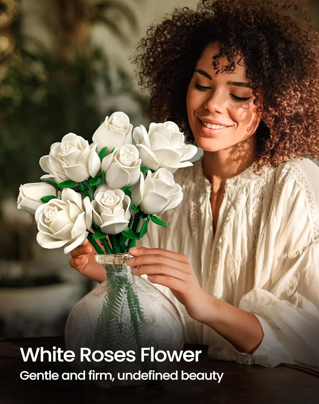 Millionspring-Bausatz für weisse Rosensträusse, weisse künstliche Rosen, Geschenke für Ihn Sie zur V