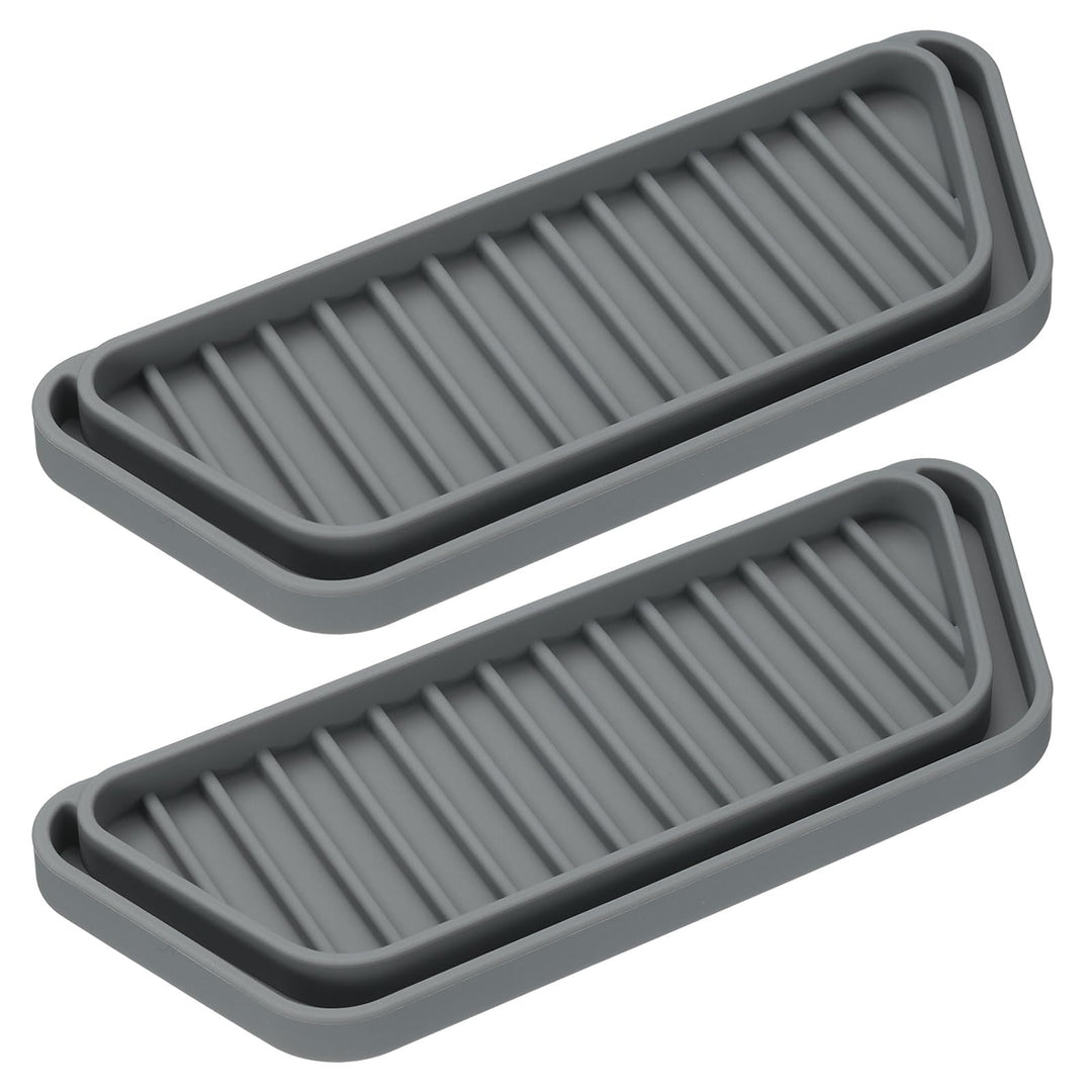 QUARKZMAN 2er Pack Kühlschrank Tropfschutz, Silikon Mini Kühlschrank Tropfschale, Rechteckige Kühlsc