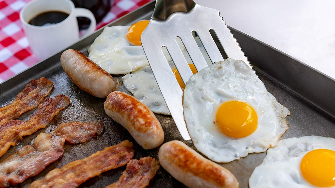Nexgrill Edelstahl Grillbesteck-Set extra lang, Grillset mit grosser Grillzange und Wender, Profi Gr
