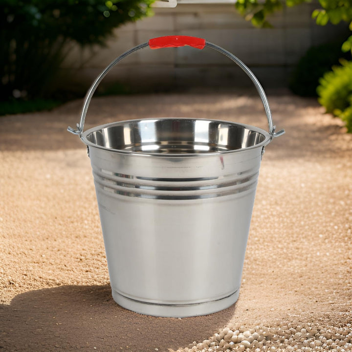 BURI Eimer 12L aus Edelstahl Ascheeimer 12 Liter Metalleimer Wassereimer Dekoeimer Edelstahleimer Bl