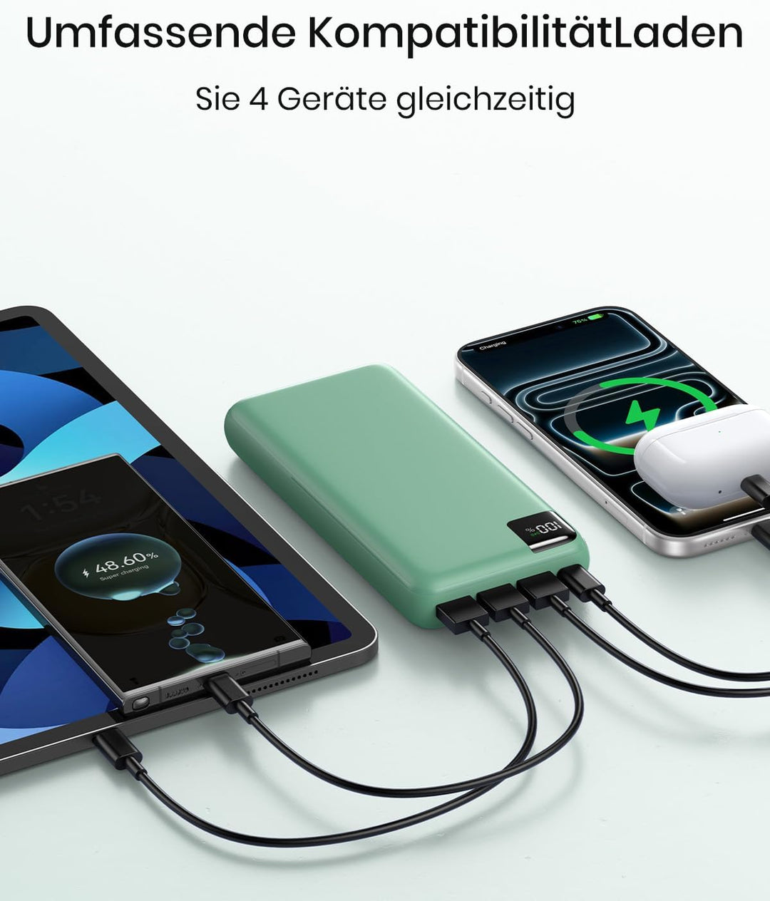 A ADDTOP Power Bank 20000mAh – 22.5W Schnellladefunktion klein Powerbank – Akkupack Externe Handyakk