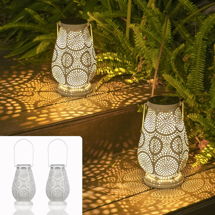 JOYCREATOR 2 Stück Solarlampen für Aussen Garten, IP65 Wasserdichte Solarlaterne für Aussen Hängend