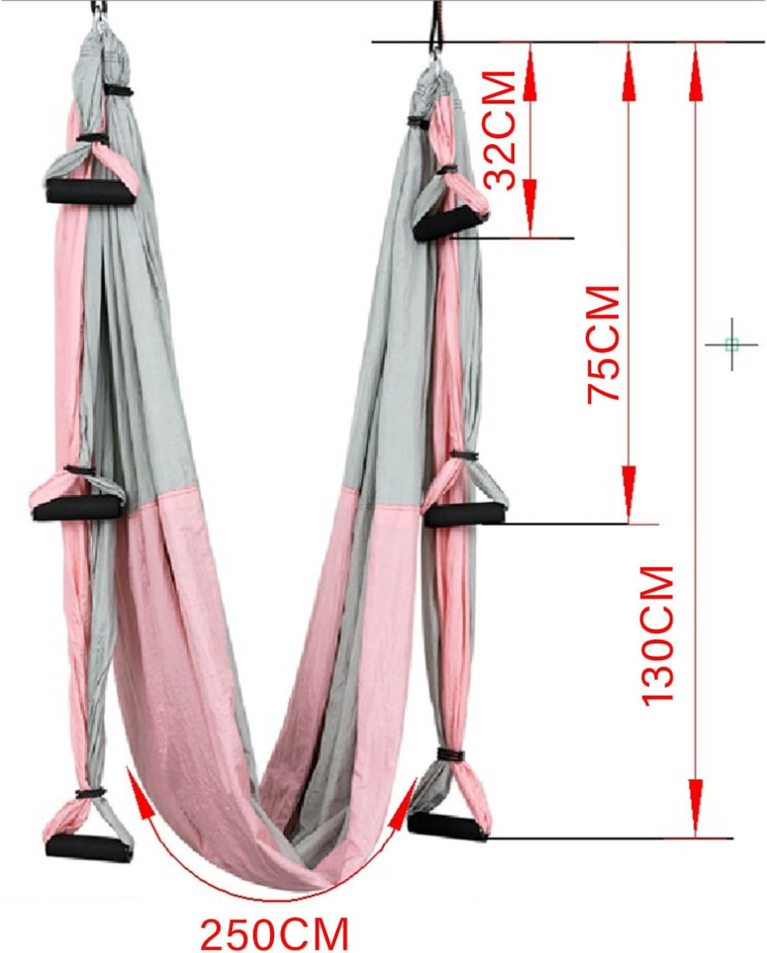 Aerial Yoga Hängematte mit, 6 Griffen Yogatuch für Studio Zuhause Hammock Swing Set für Inversionsüb