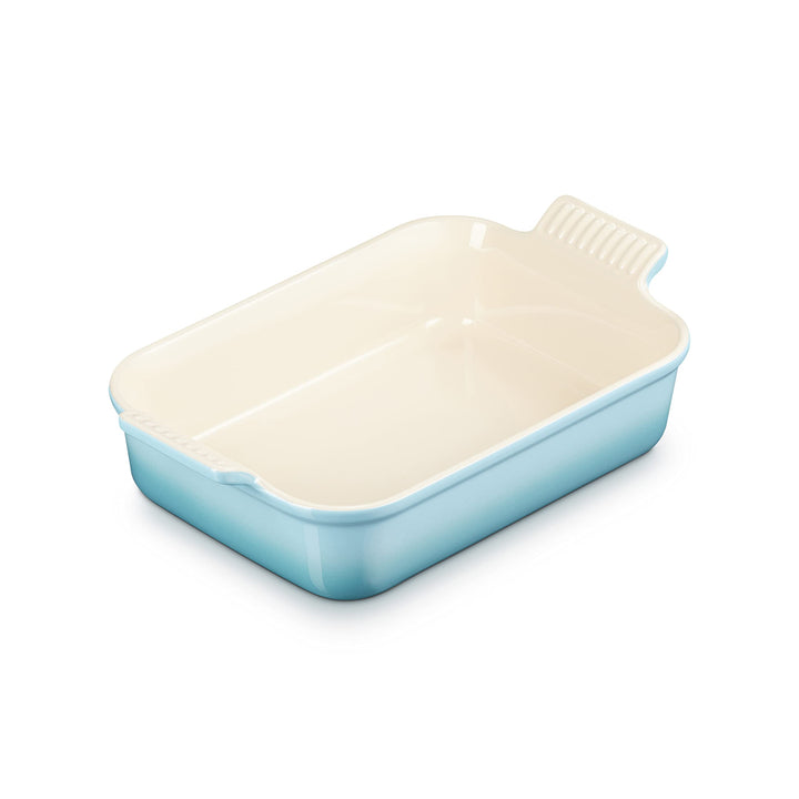 Le Creuset Rechteckige Auflaufform Tradition aus Steinzeug, 26 cm, 2.4 Liter, Karibik, 7110226170000