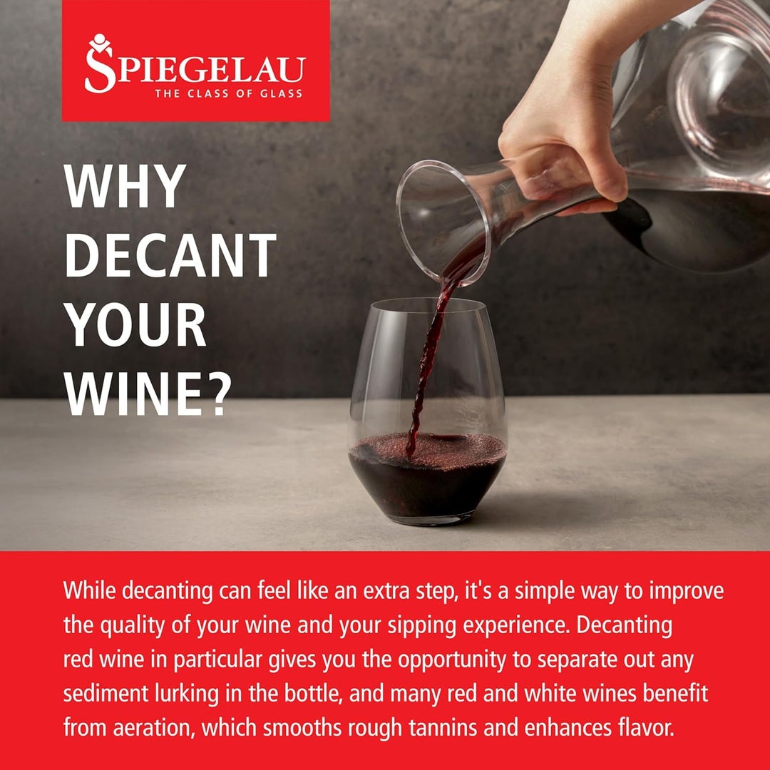 Spiegelau Dekanter Rotwein und Weisswein 1 Liter, Authentis, 7240257, Weinkaraffe aus Kristallglas,