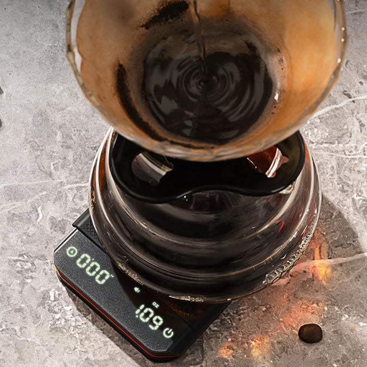 Kaffeewaage, elektronische Kaffeewaage, hochpräzise Mini-Kaffeewaage, Espressowaage mit Timer, wiede