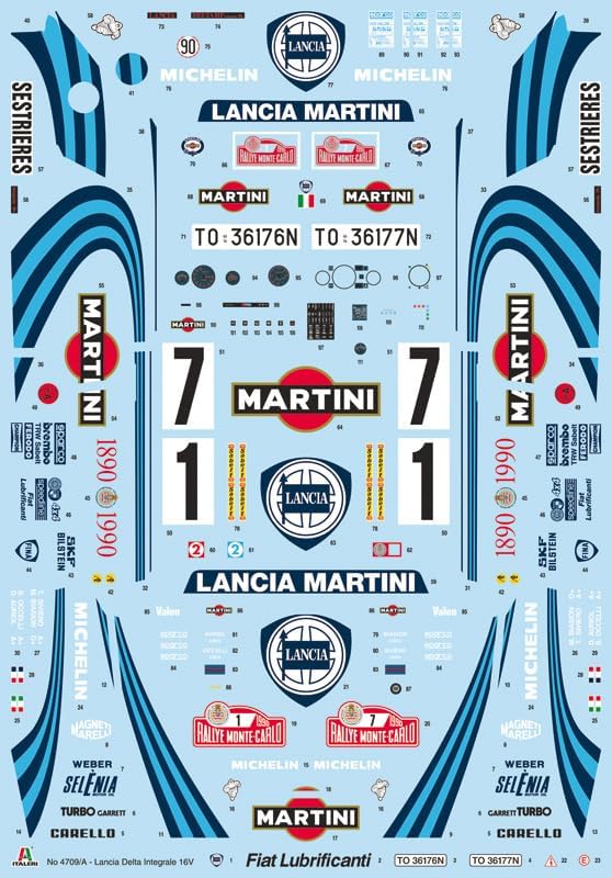 Italeri 4709 1:12 Lancia Delta HF Integrale 16V-Modellbau, Bausatz, Standmodellbau, Basteln, Hobby,