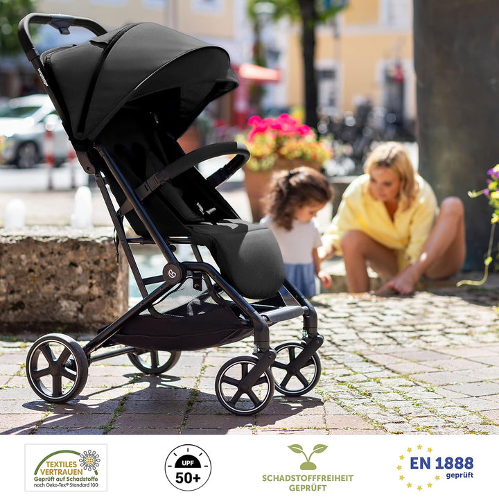 Bergsteiger Manhattan Buggy bis 15 kg, Reisebuggy mit Liegefunktion, Leichter und kompakter Sportwag