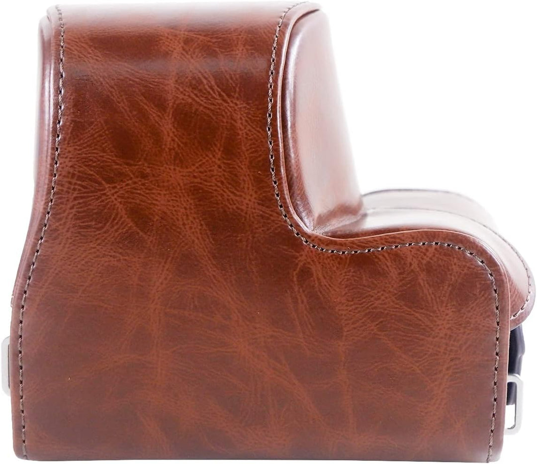 Rieibi ZVE10 Hülle - Qualität PU Leder Hülle für Sony ZV-E10 spiegellose Digitalkamera - Griff Schut