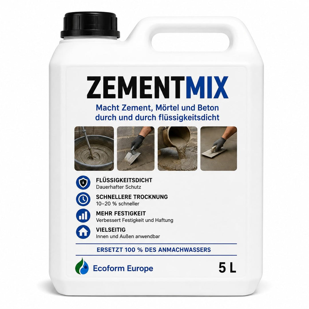 Ecoform Zementmix - Betondichtmittel für WU Beton - flüssigkeitsdichten Beton - Frostschutz &amp; wasser