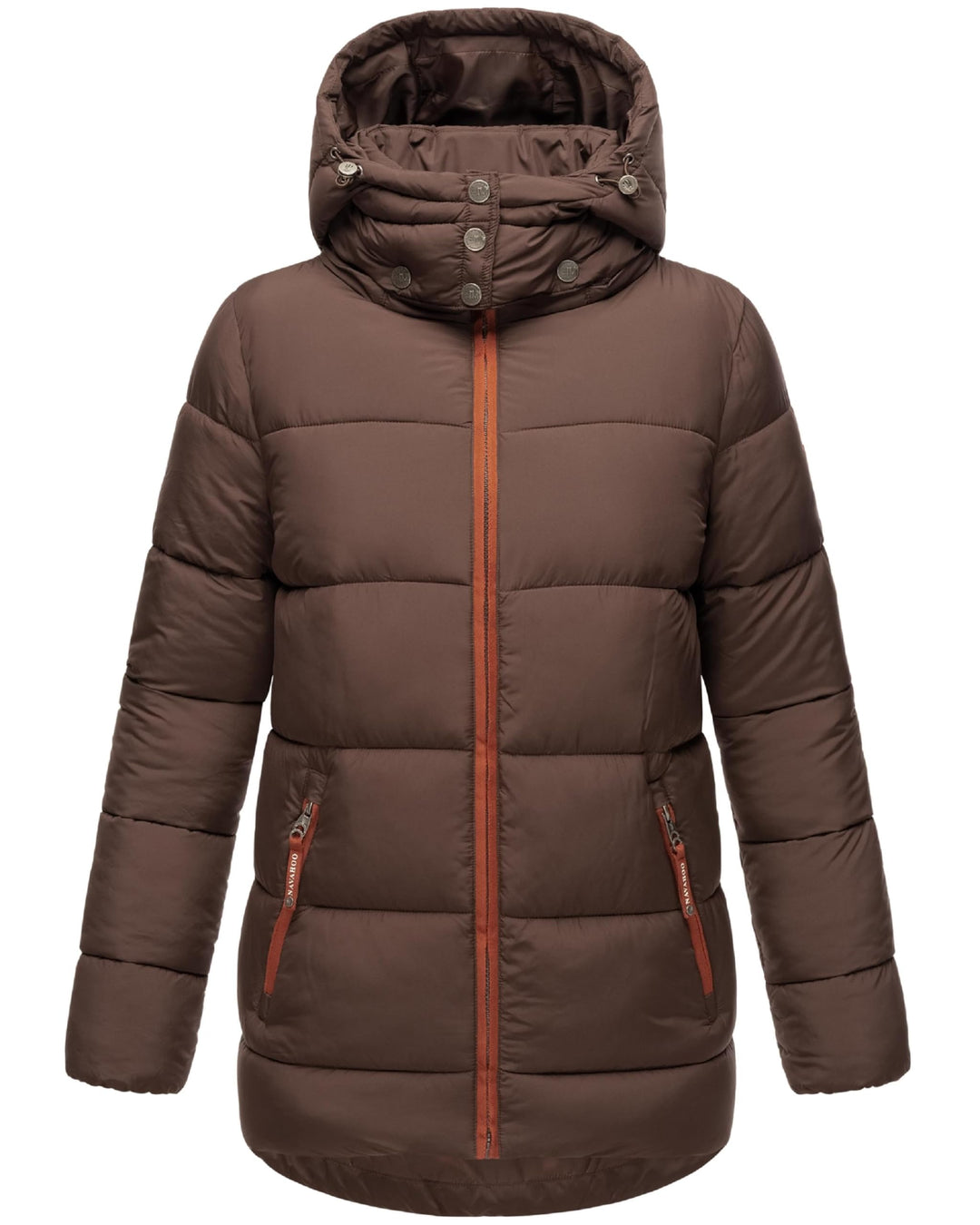 Navahoo Damen kurze Winterjacke Steppjacke warm mit abnehmbarer Kapuze aus recycelten Materialien Wa