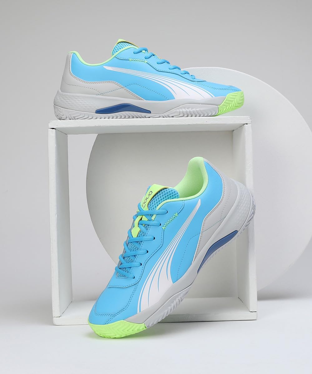 PUMA Unisex Nova Smash Tennis Shoe, Luminous Blue Puma White Glacial Gray