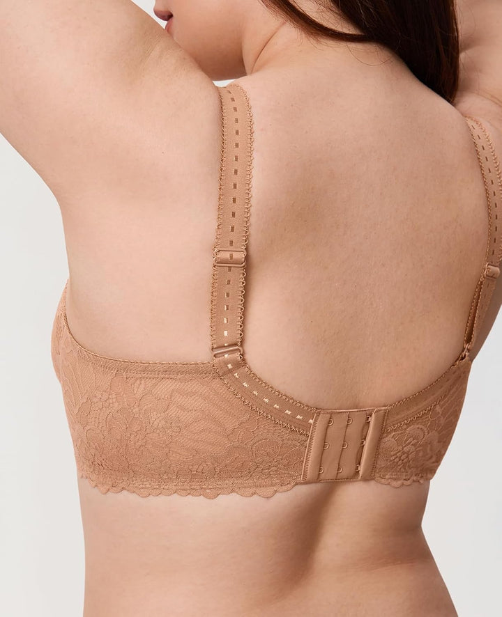 DELIMIRA Damen Minimizer BH Grosse Grössen ohne Polster Vollschalen mit Spitze 75D Kaum Buff, 75D Ka
