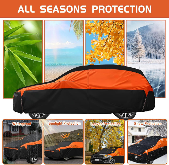 Autoabdeckung für Peugeot 208 2012-2019, 6 Schichten Outdoor Vollgarage mit Baumwolle gefüttert und