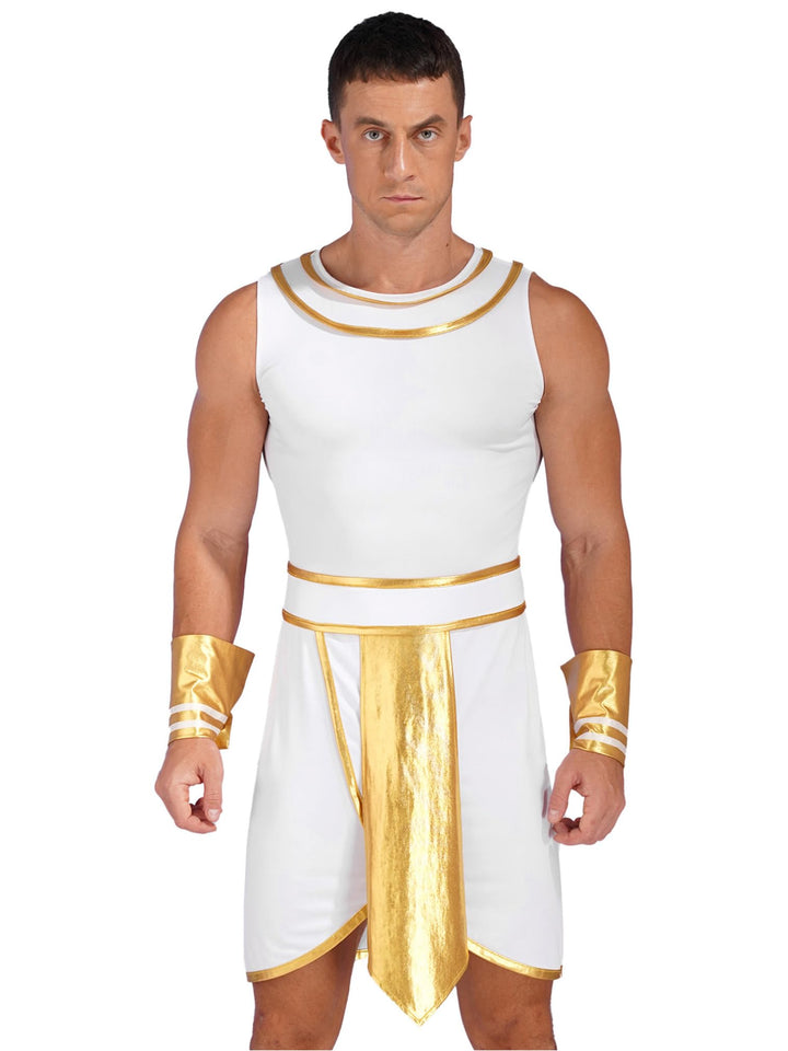 FEESHOW Herren Griechische Götter Kostüm Römischer Caesar Kostüm Tunika Gewand Grieche Outfit Karnev
