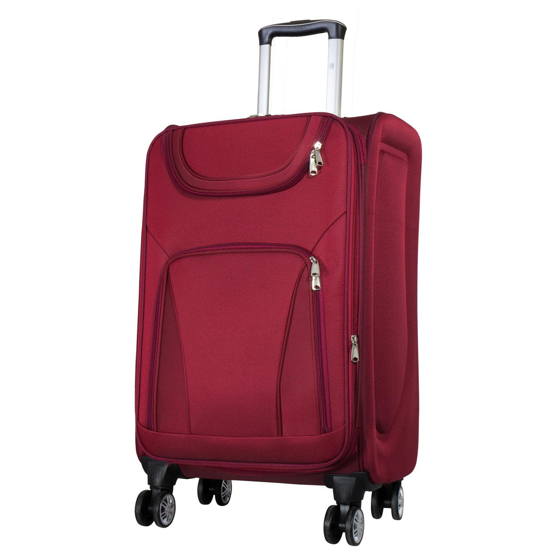 Trendyshop365 Weichgepäck mittlerer Koffer Maribor 68cm 71 Liter 4 Rollen Zahlenschloss Rot Citykoff