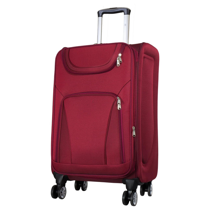 Trendyshop365 Weichgepäck mittlerer Koffer Maribor 68cm 71 Liter 4 Rollen Zahlenschloss Rot Citykoff
