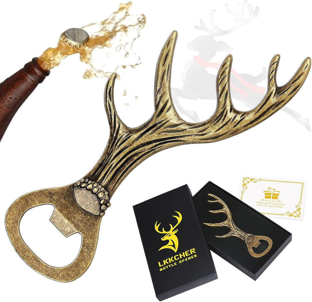 LKKCHER Hirschgeweih Geschenke, Geburtstagsgeschenk für Frauen Männer, Bierflaschenöffner, Weihnacht