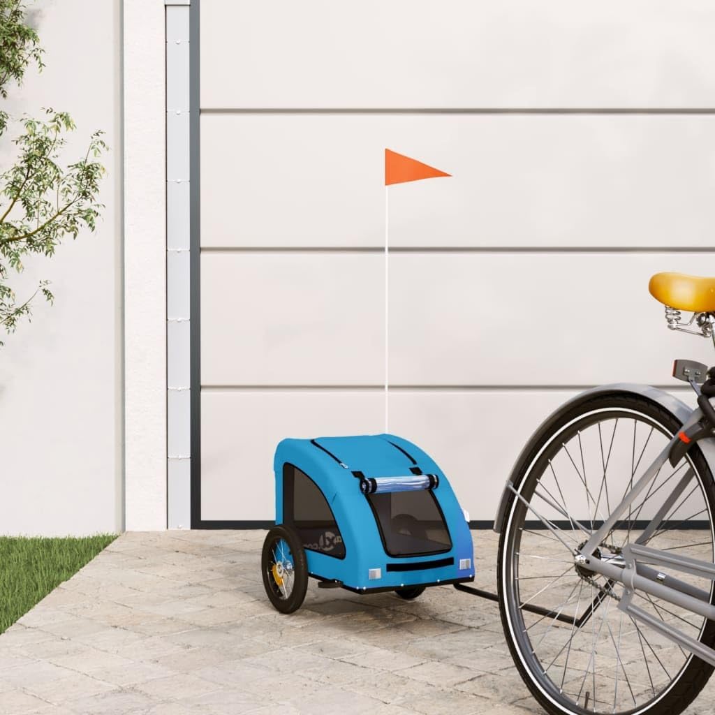 vidaXL Fahrradanhänger für Hunde, Hundeanhänger für Fahrrad, Hundefahrradanhänger mit Reflektoren Fl