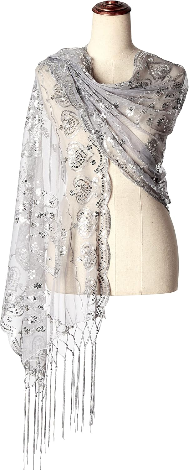 BABEYOND Damen Pashmina-Schal Einheitsgrösse Grau, Einheitsgrösse Grau