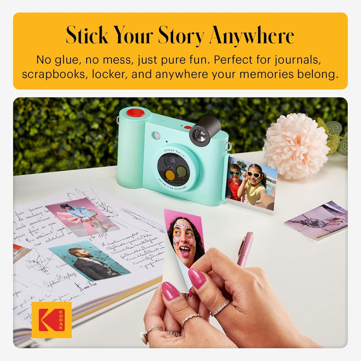 Kodak Smile+ 2-in-1 Digitale Sofortbildkamera &amp; Bluetooth Fotodrucker Starterpaket + Tragetasche + Z