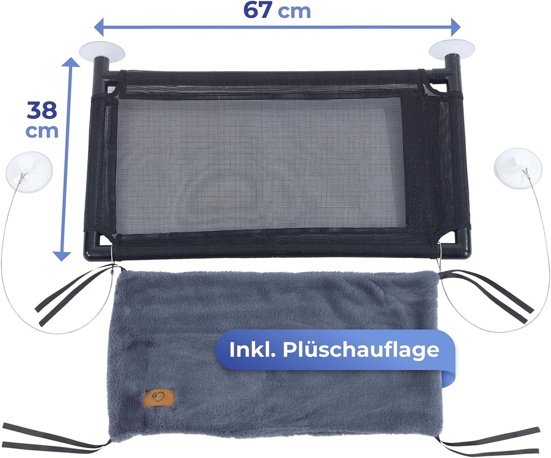 Maximex XXL-Hängematte, Fenster Liegematte für 2 Katzen, belastbar bis 35kg, zuverlässige grosse Sau