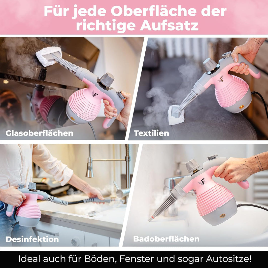 Neighbour's Friend® Handdampfreiniger in Rosa – Leistungsstarkes Dampfreiniger Handgerät I Dampfente