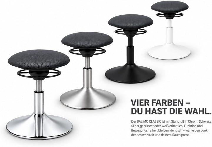 BALIMO Classic - Sitztrainer - Bewegungshocker - ergonomischer Hocker mit frei beweglicher Sitzfläch
