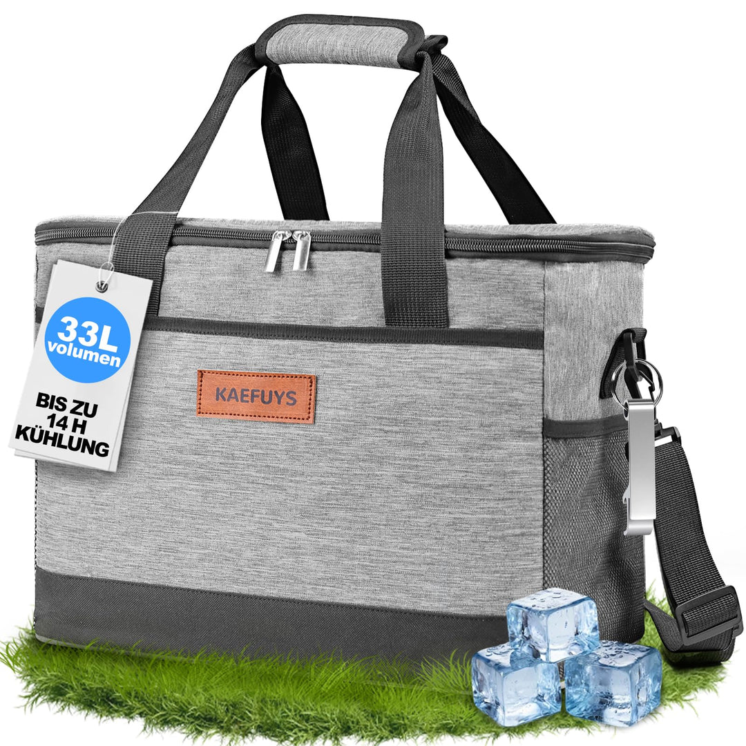 Kühltasche 30L+14h Kühlung Thermoisoliert Tragbar Faltbar Wasserdicht Gross Picknicktasche für Einka