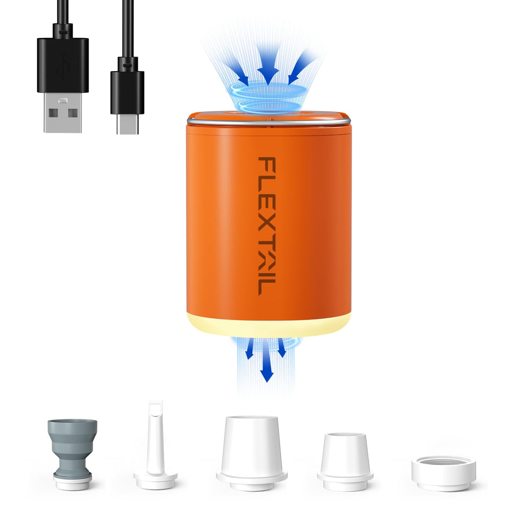 FLEXTAILGEAR Tiny PUMP2 X, Elektrische Luftpumpe mit 1300mAh Akku, Tragbare Kompakte Mini Pumpe USB