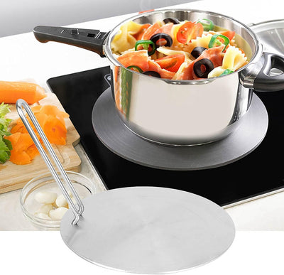 24cm Edelstahl Induktion Adapterplatte mit Abnehmbar Griff, Hitze Diffusor Induktions Platte Zwische