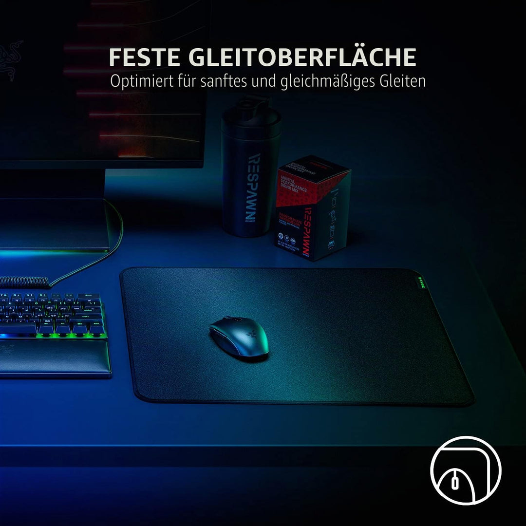 Razer Strider Hybrid-Mauspad mit weichem Boden und glattem Gleiten: Feste Gleitfläche – rutschfeste