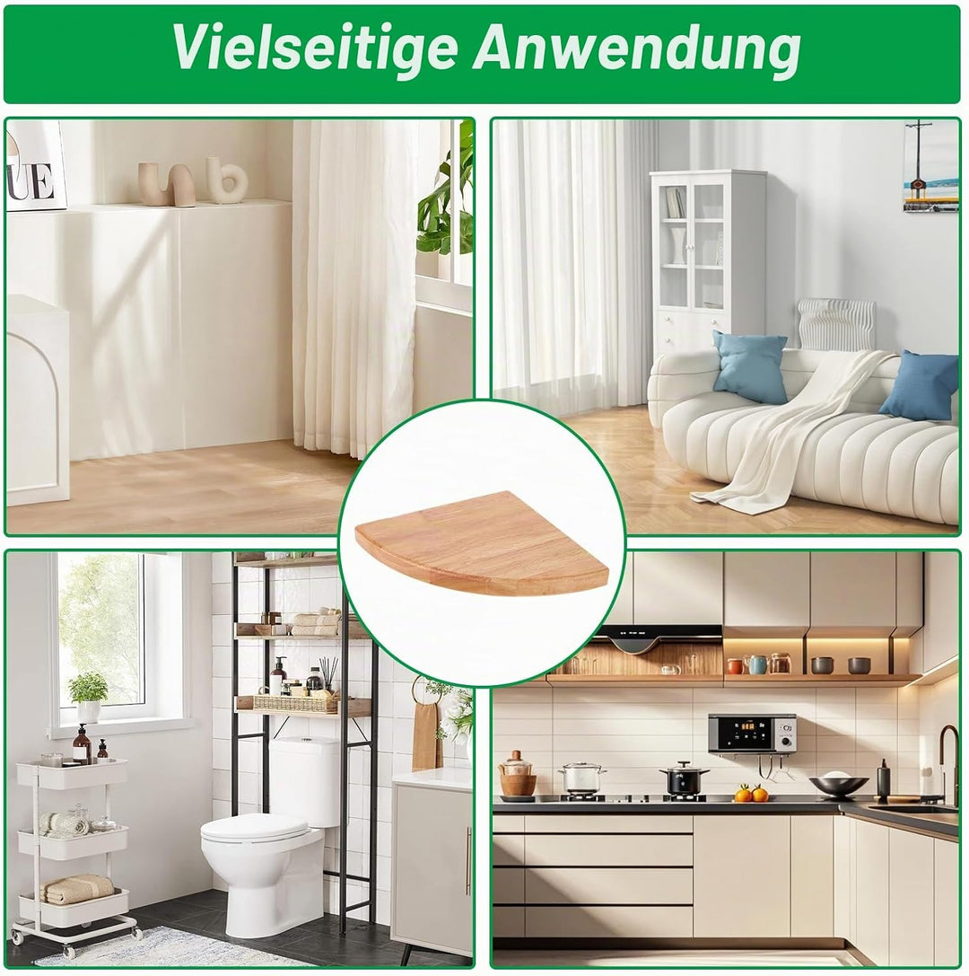 2 Stück Eckregal Hängend Holz, 18 cm Wandregal Ecke, Eckregal Wand für Schlafzimmer, Badezimmer und