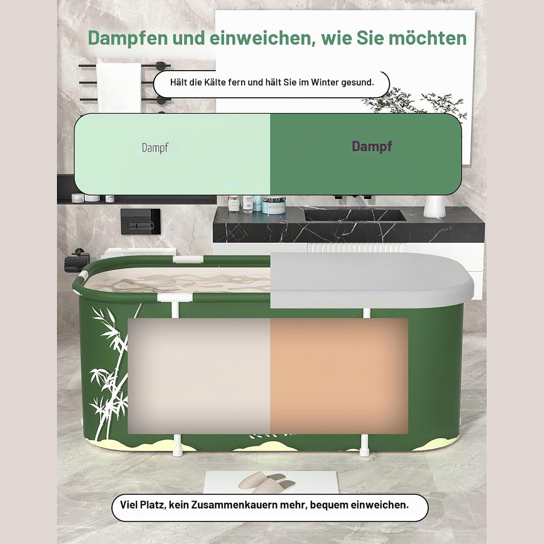 Faltbare Badewanne für Erwachsene, tragbare zusammenklappbare | Wanne zum Stehen oder Sitzen, 115x50