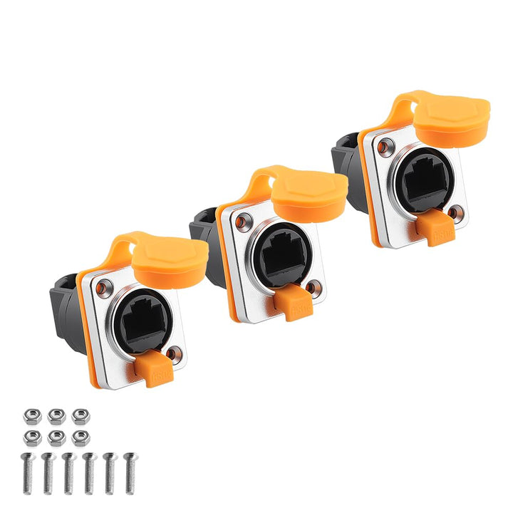 Uonecn RJ45 Wasserdichter Steckverbinder,RJ45-Stecker Buchse für IP65 Mount Ethernet Panel Connector