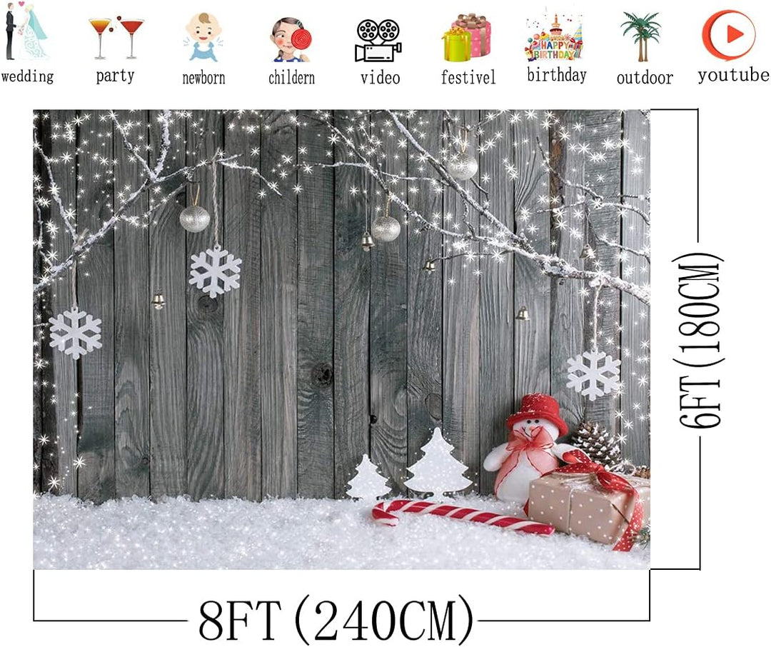 AIIKES 8x6FT Weihnachten Hintergrund Weihnachtsfotografie Hintergrund Weihnachten Foto Hintergrund U
