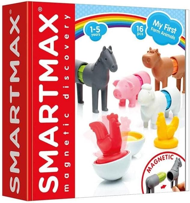 SMARTMAX - My First Farm Animals, Magnetic Discovery Play Set, 16 Pieces, 1-5 Years Einzelbett, Einz