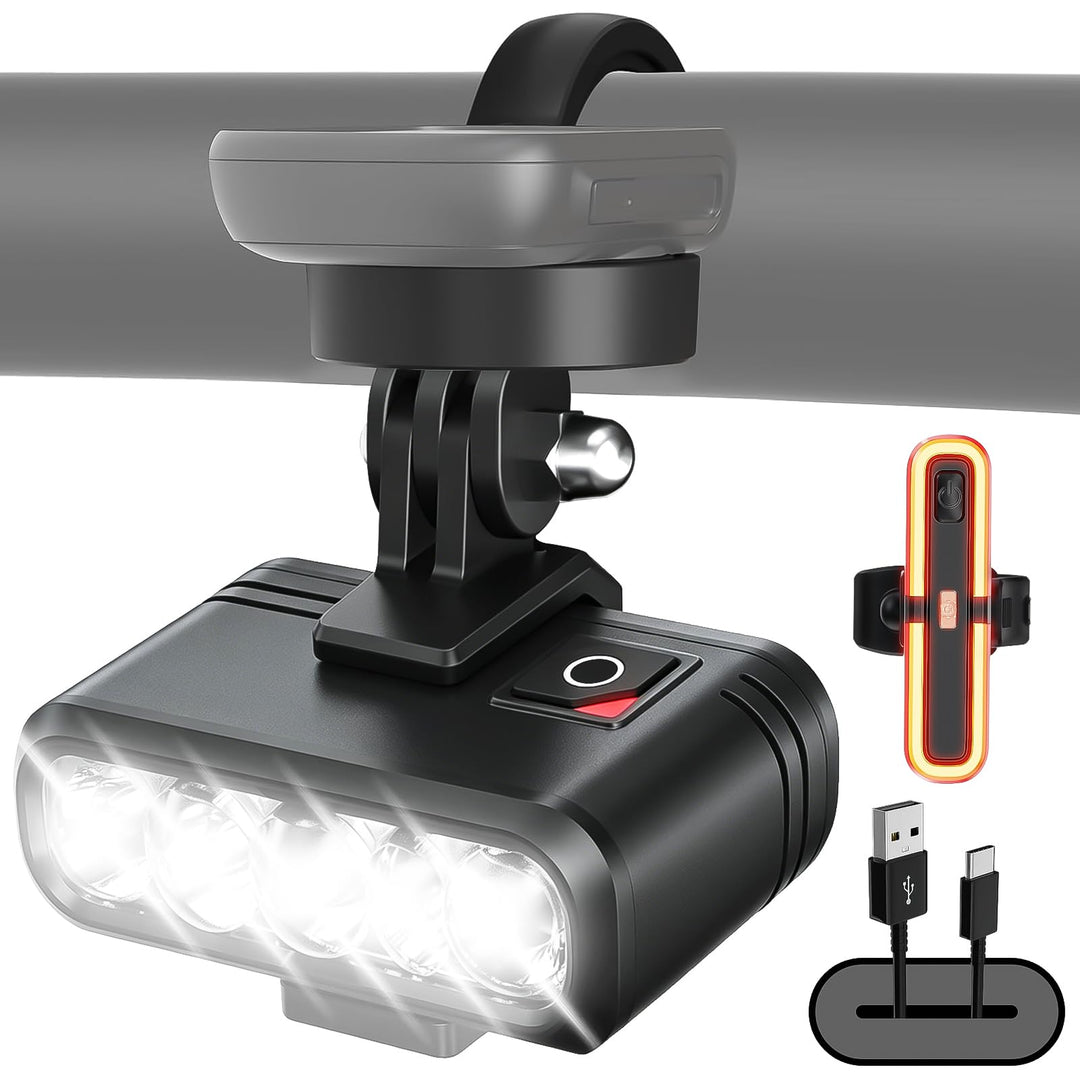 Fahrradlicht Set mit Bremslichtfunktion Superhell Extrem leicht (60g), StVZO zugelassen,USB-C Auflad