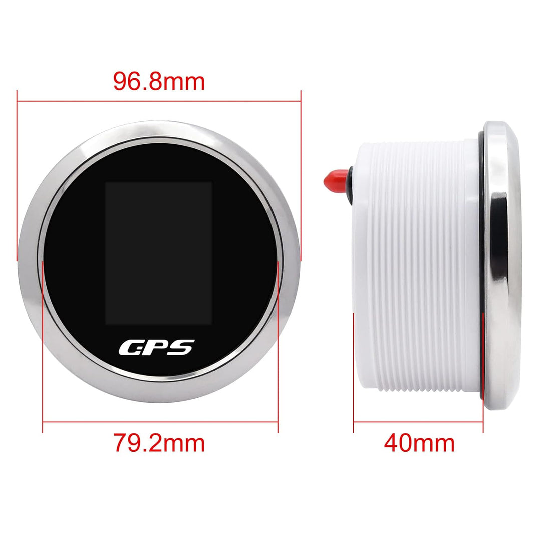 Geloo 85mm TFT Bildschirm Digital GPS Geschwindigkeitsmesser Wasserdicht Einstellbar MPH Knoten Km/h