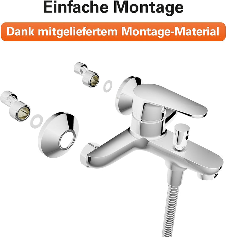 EISL Badewannenarmatur, Mischbatterie Chrom mit Brauseanschluss, Wasserhahn Badewanne mit Umsteller