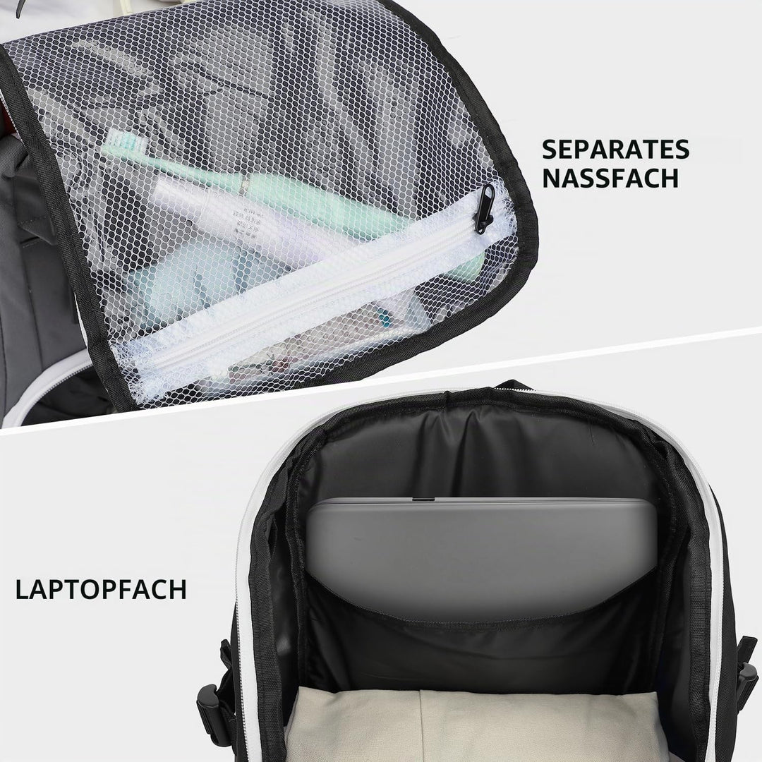 Sportrucksack Herren Damen mit Schuhfach Nassfach Wasserdicht Gym Schwimmrucksack Tagesrucksack mit