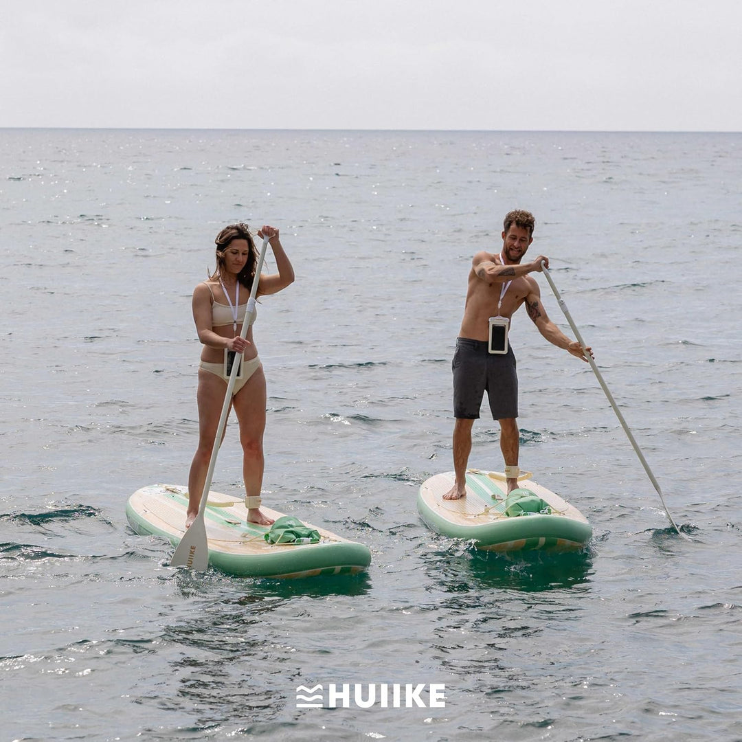 HUIIKE Stand Up Paddling Board mit Zubehör, Paddel, Finnen, Leash, Pumpe, Rucksack. SUP-Board Aufbla