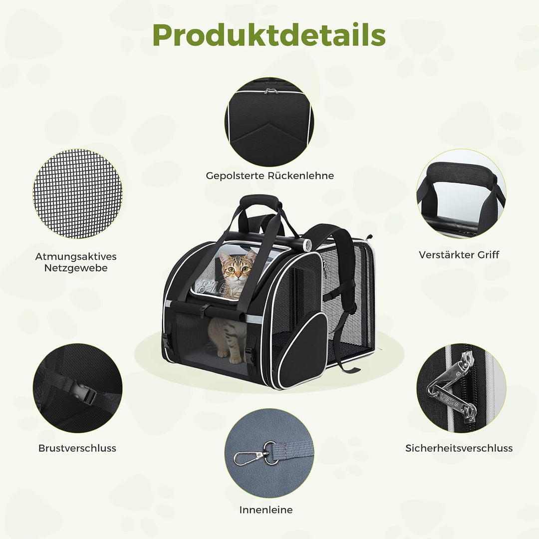 Lekesky Katzenrucksack Bubble Haustier Rucksack mit Netzfenster, Hunderucksack Erweiterbar Tragbare